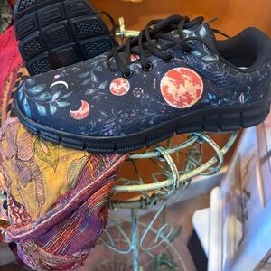 Floral Moon Pattern Sneakers